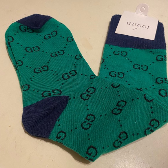 Gucci Green Patterned Men's Sock - Picture 2 of 5